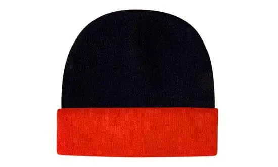 Headwear Acrylic Beanie Hi-vis Turn-up X12 - 3027 - Flash Uniforms